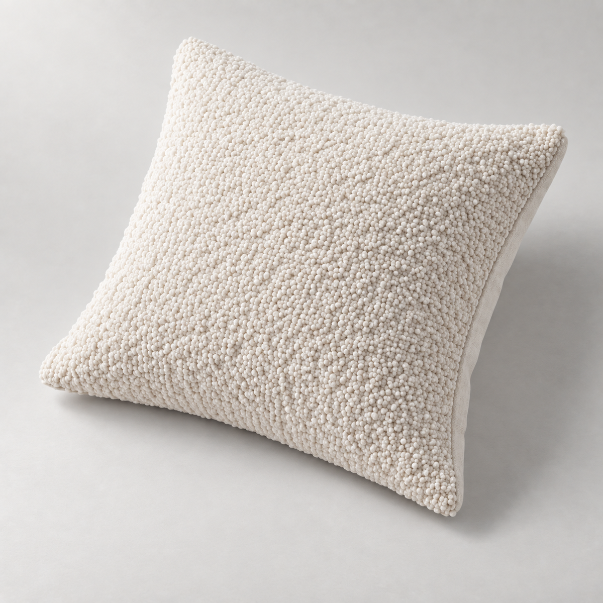 Aster Bouclé Cushion — carousel construction / scale