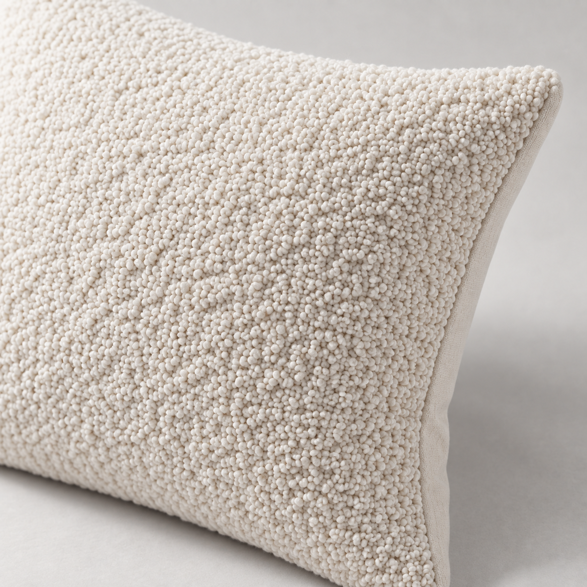 Aster Bouclé Cushion — carousel texture detail