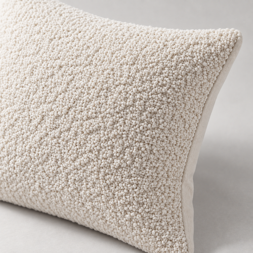 Aster Bouclé Cushion — carousel texture detail