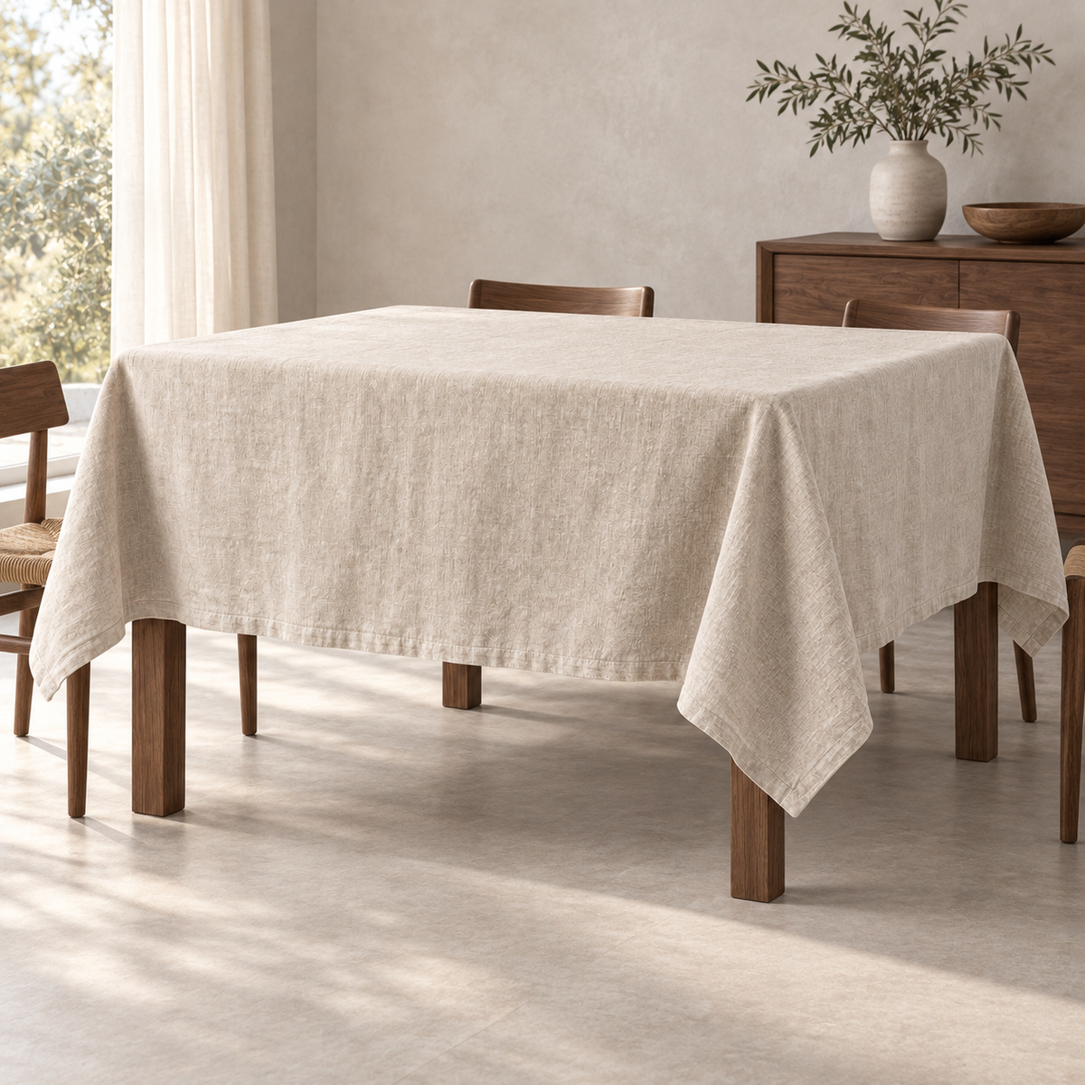 Cora Linen Tablecloth — carousel in-room use