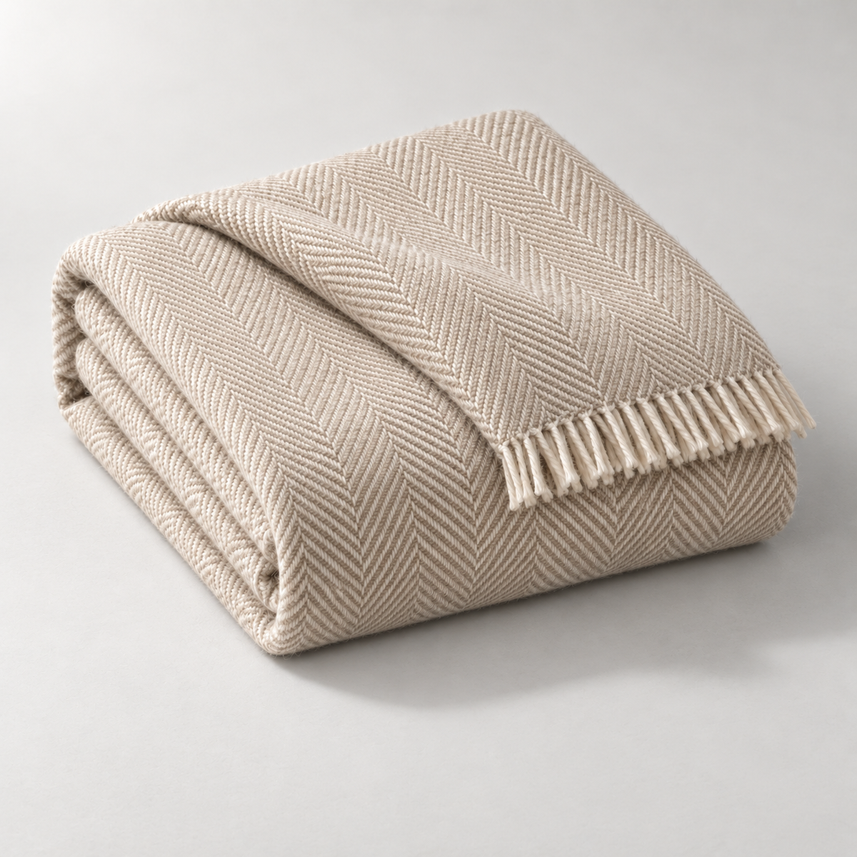 Elara Herringbone Throw — carousel construction / scale