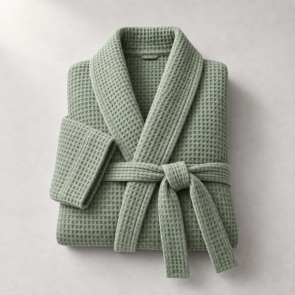 Mavi Waffle Robe — carousel construction / scale
