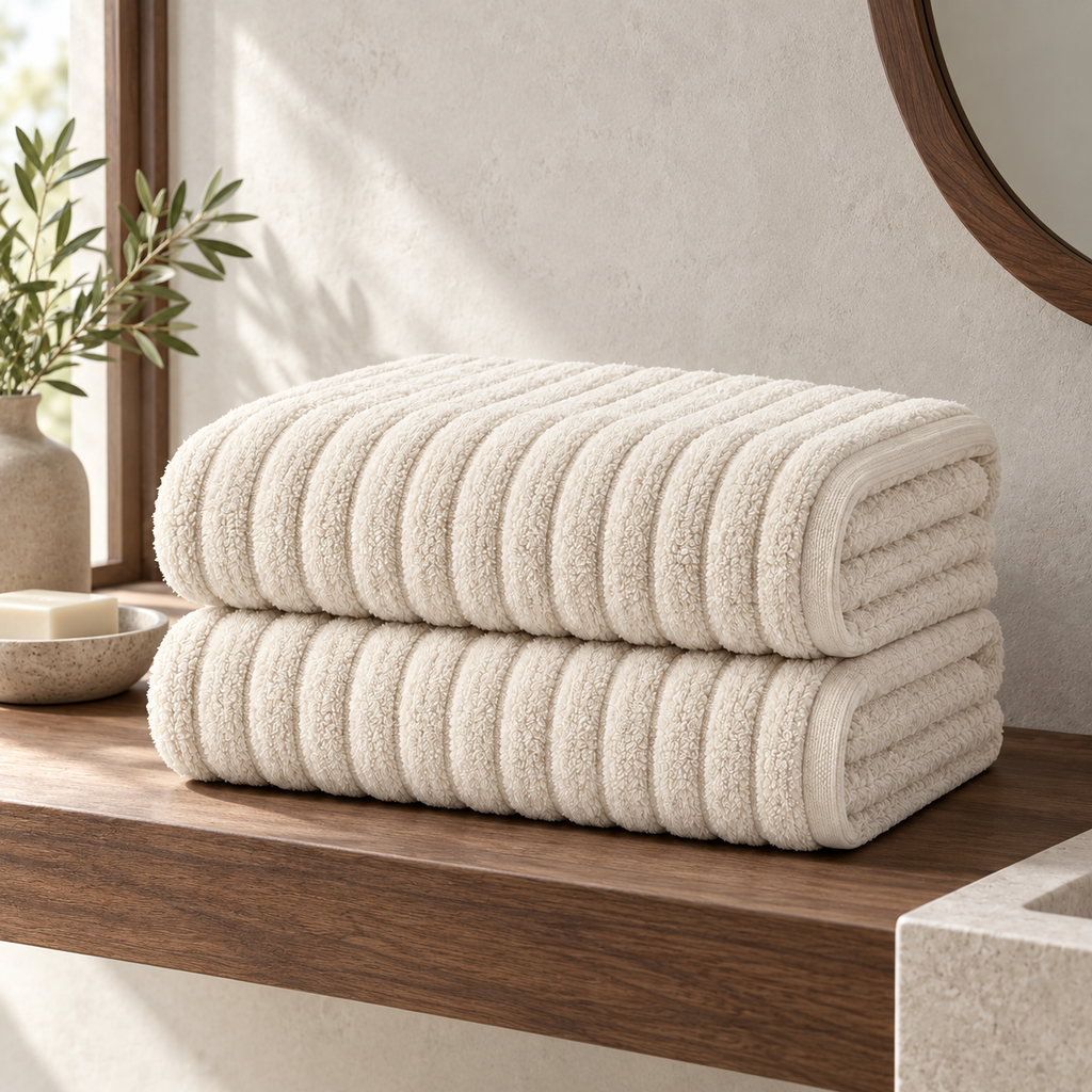 Rina Rib Bath Sheet Set — carousel in-room use