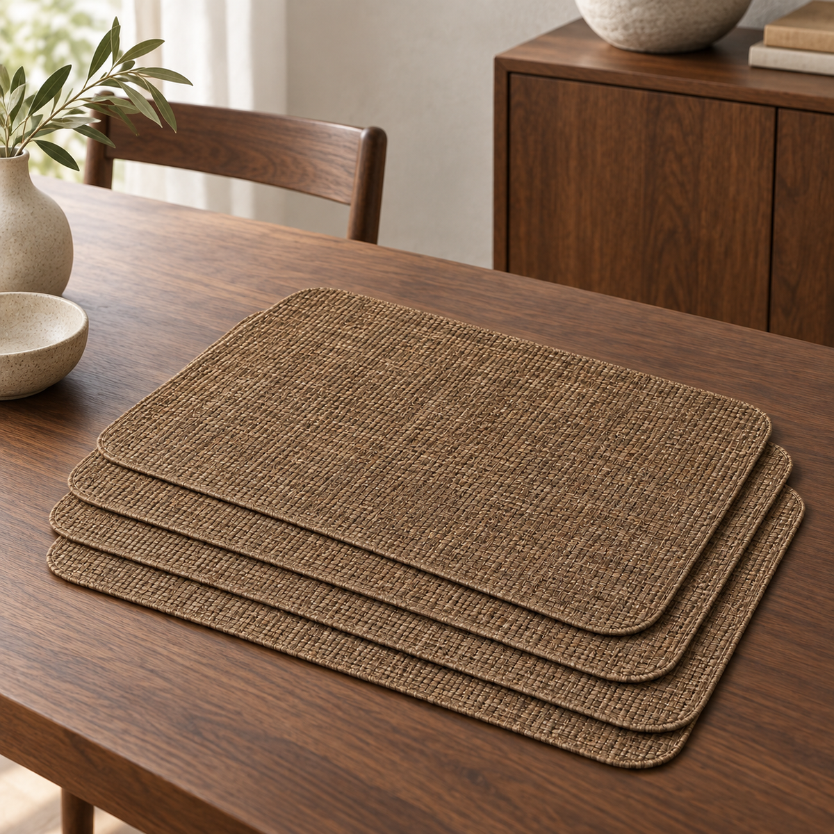 Tessa Woven Placemat Set — carousel in-room use